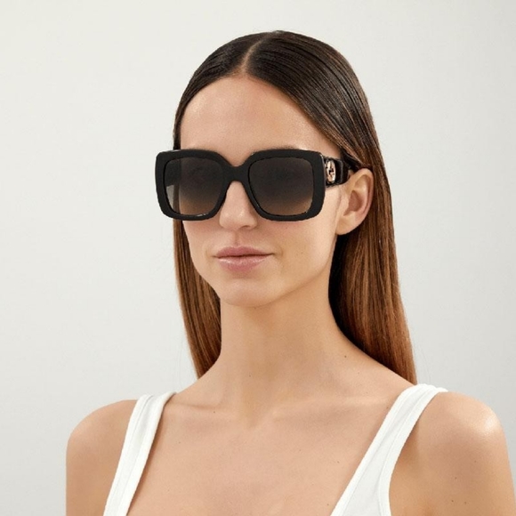 NEW GUCCI GG0141SN 001 SQUARE BLACK WOMEN’S SUNGLASSES main image 7